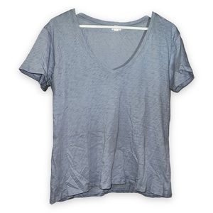 NEW Garage Basic Light Blue V Neckline T Shirt Womenโs Size Large